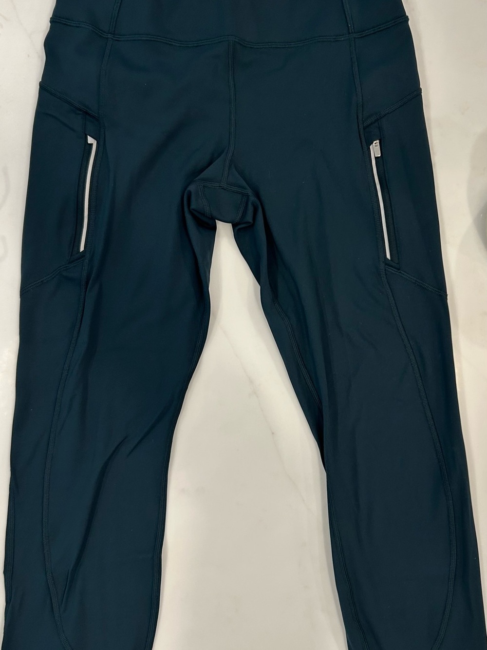 athleta High-Rise dark green Athletic Leggings with Zip Pockets